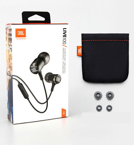 JBL LIVE100 3.5mm Wired Earphones Stereo Sound Line Control